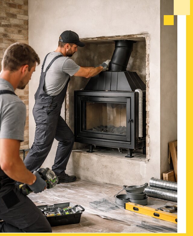 Установка каминных топок в Колпине: монтаж, подключение