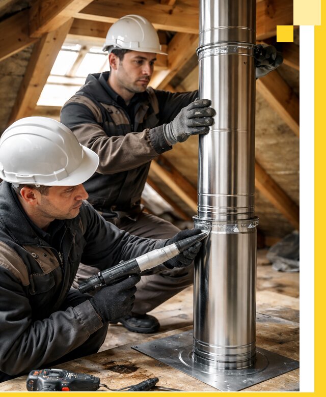 Монтаж дымоходов для каминов в Колпине с гарантией качества