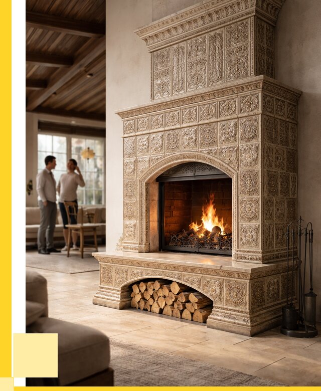 Купить изразцовый камин в Колпине от 257875 р. | ЭриданКлп