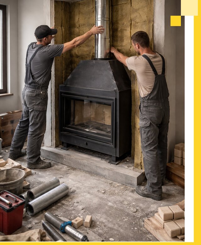 Изготовление и монтаж закрытых каминов в Колпине под ключ