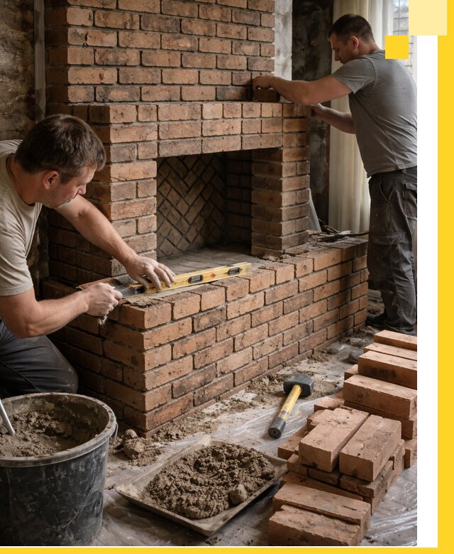 Изготовление и установка кирпичных каминов в Колпине