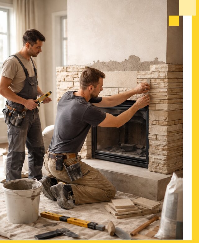 Установка и монтаж каминов для загородного дома в Колпине