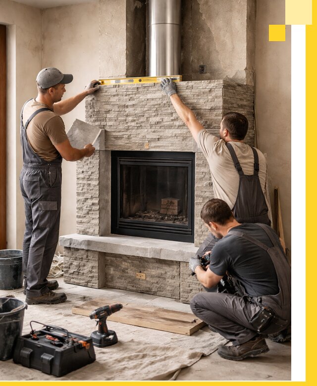 Профессиональный монтаж каминов под ключ в Колпине для дома