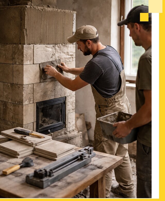 Профессиональная облицовка печей в Колпине: керамика и камень