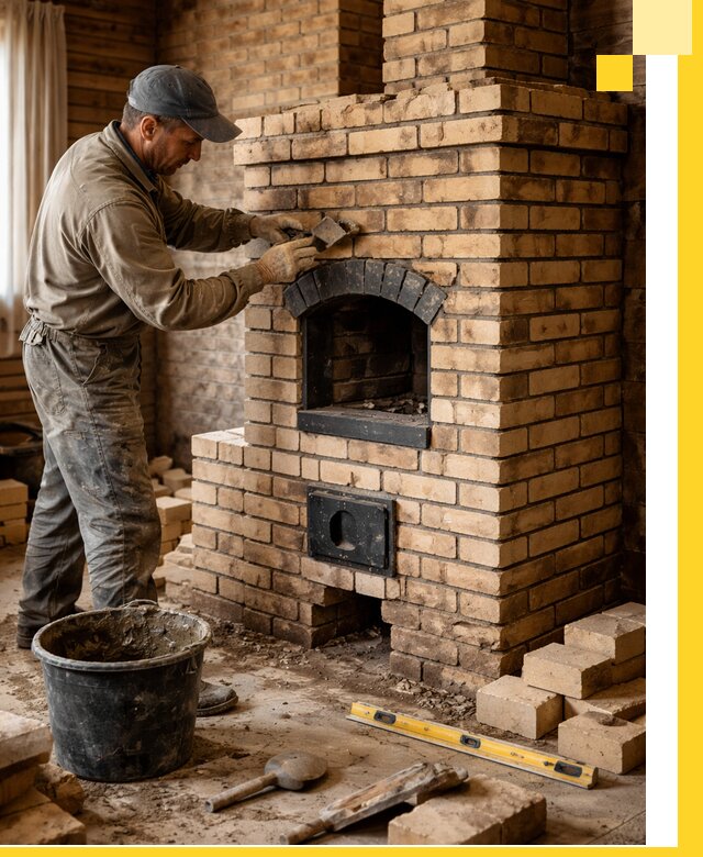 Кирпичные печи под ключ в Колпине: проектирование и кладка