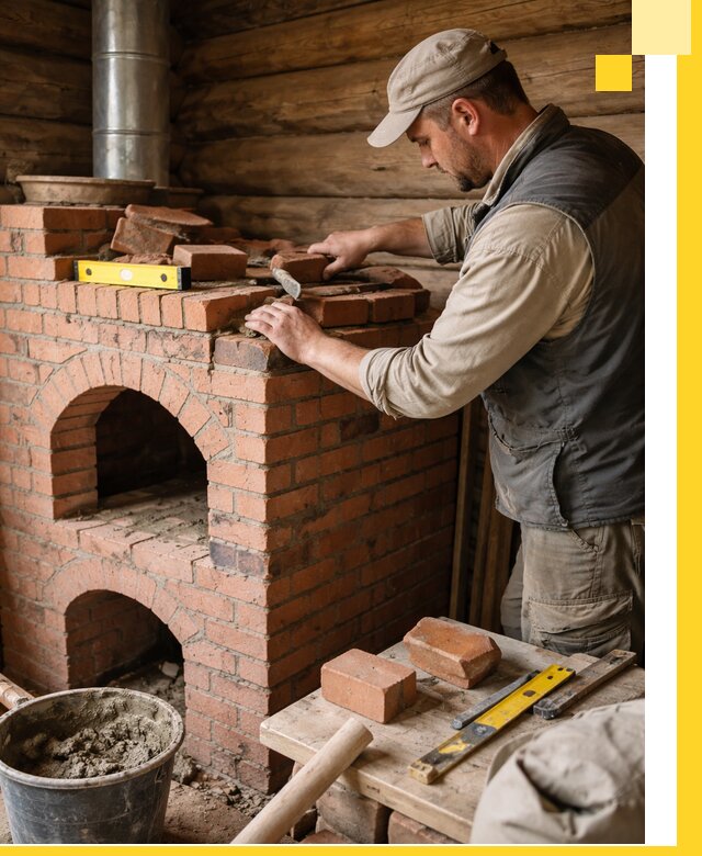 Изготовление и установка русских печей в Колпине под ключ