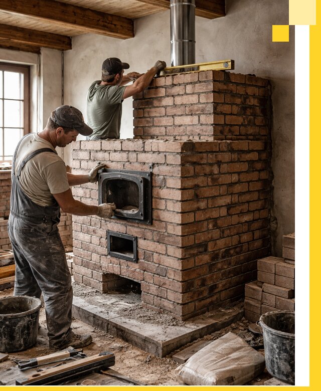 Печи для загородного дома под ключ в Колпине — монтаж и сервис