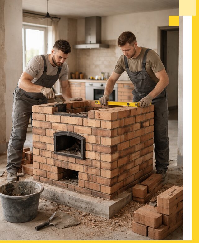 Установка и монтаж печей в частном доме в Колпине под ключ