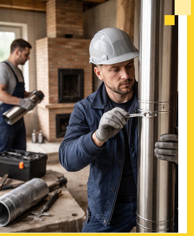 Профессиональный монтаж дымоходов для печей в Колпине