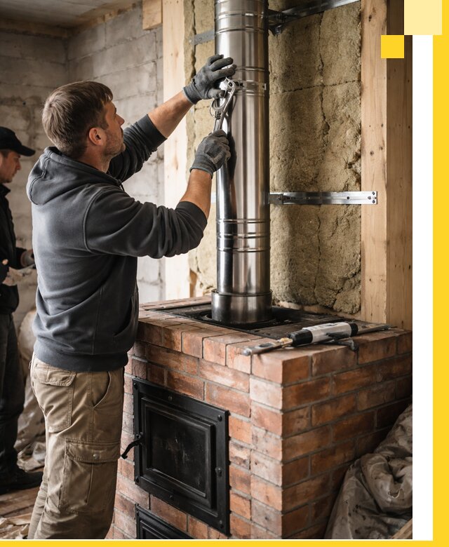 Изготовление и монтаж печей и дымоходов под ключ в Колпине