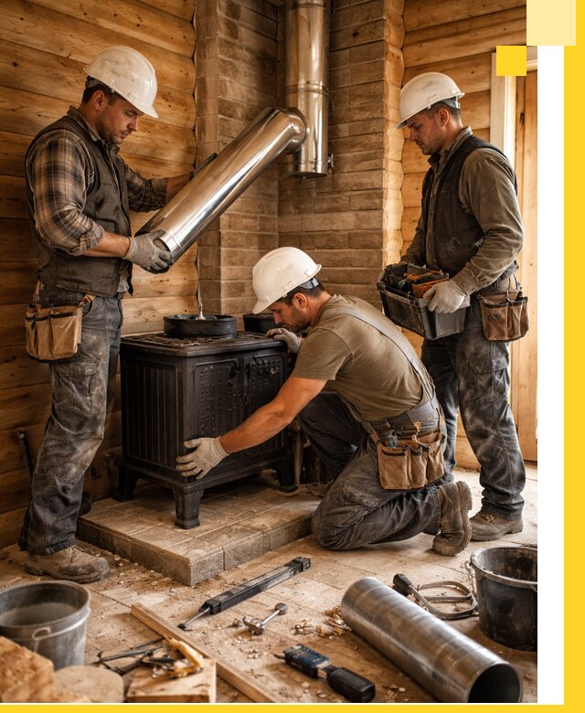 Профессиональный монтаж банных печей и дымоходов в Колпине