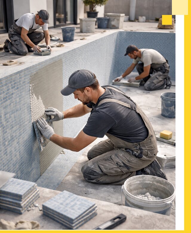 Облицовка бассейнов в Колпине плитка мозаика гидроизоляция