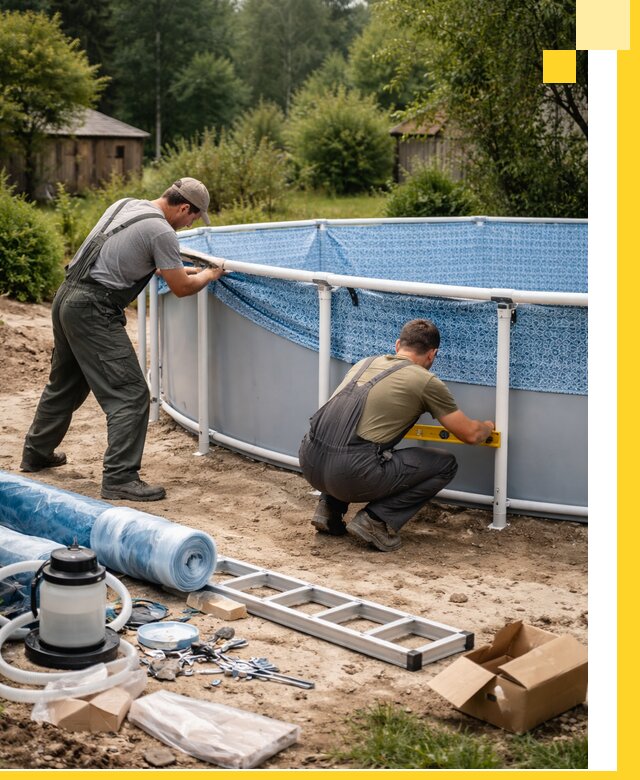 Установка и монтаж каркасных бассейнов в Колпине под ключ