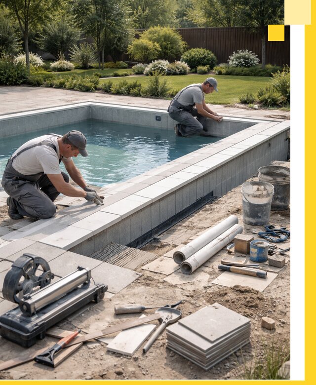 Строительство открытых бассейнов под ключ в Колпине профессионально