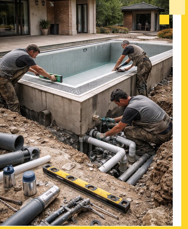 Строительство переливных бассейнов в Колпине под ключ