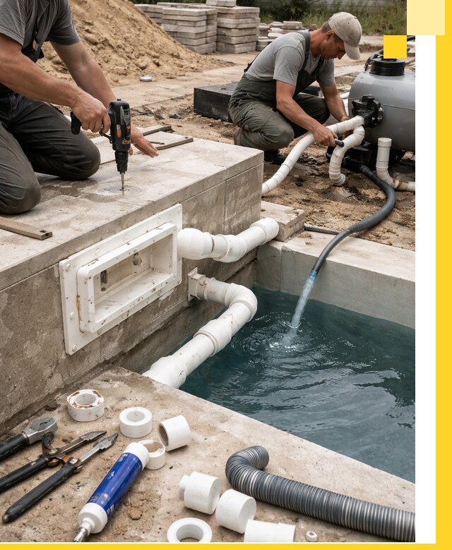 Строительство скиммерных бассейнов под ключ в Колпине