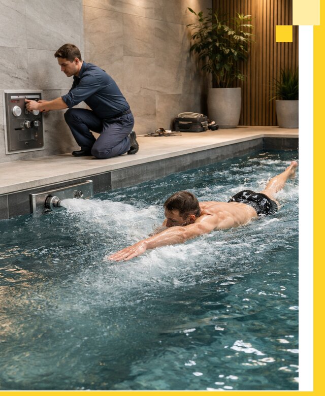 Проектирование и монтаж бассейнов с противотоком в Колпине