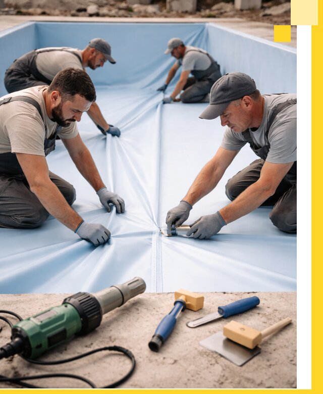 ПВХ пленка для бассейнов с монтажом и гарантией в Колпине