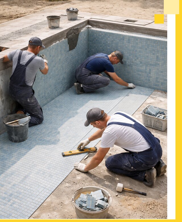 Укладка и установка плитки для бассейнов под ключ в Колпине