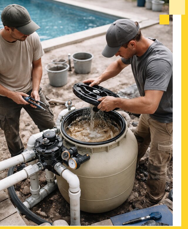 Установка и обслуживание песочных фильтров для бассейнов в Колпине