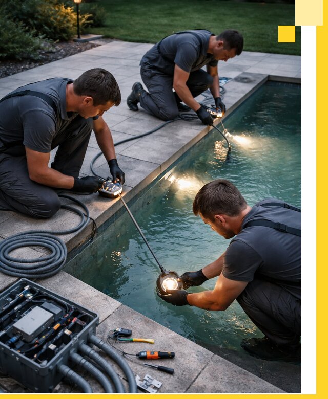 Профессиональное освещение бассейнов в Колпине: дизайн и монтаж