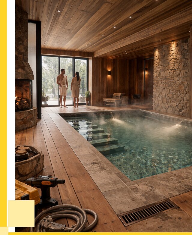 Проекты бань с бассейном под ключ в Колпине от 77363 р., ЭриданКлп