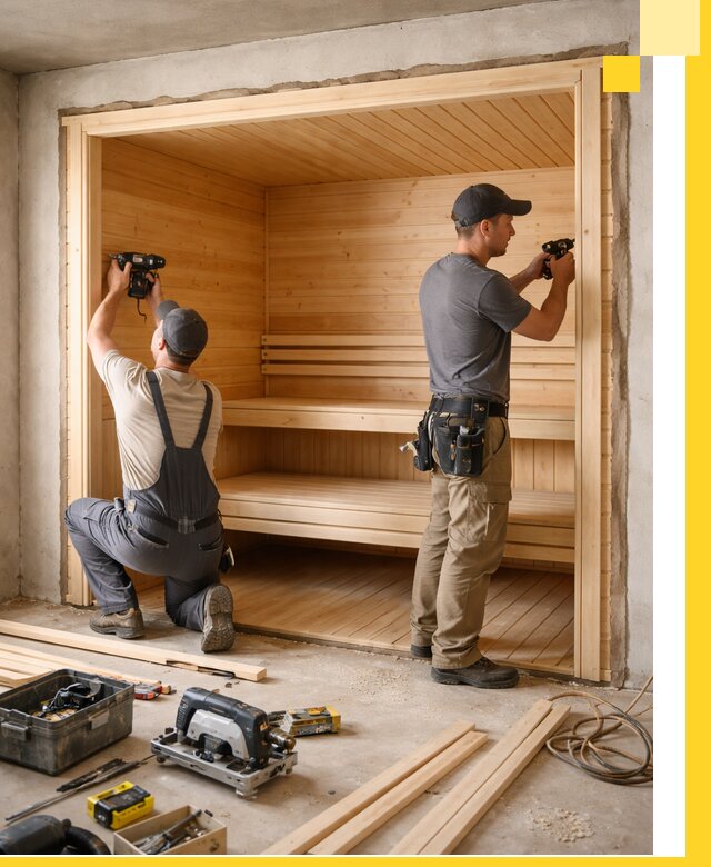 Монтаж саун под ключ в Колпине — проектирование и установка