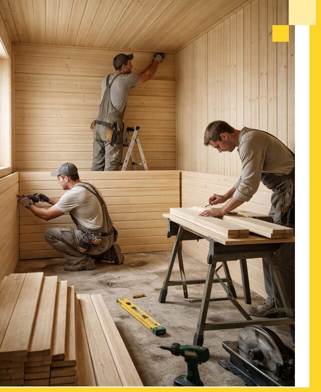 Обшивка саун в Колпине из натуральной древесины под ключ