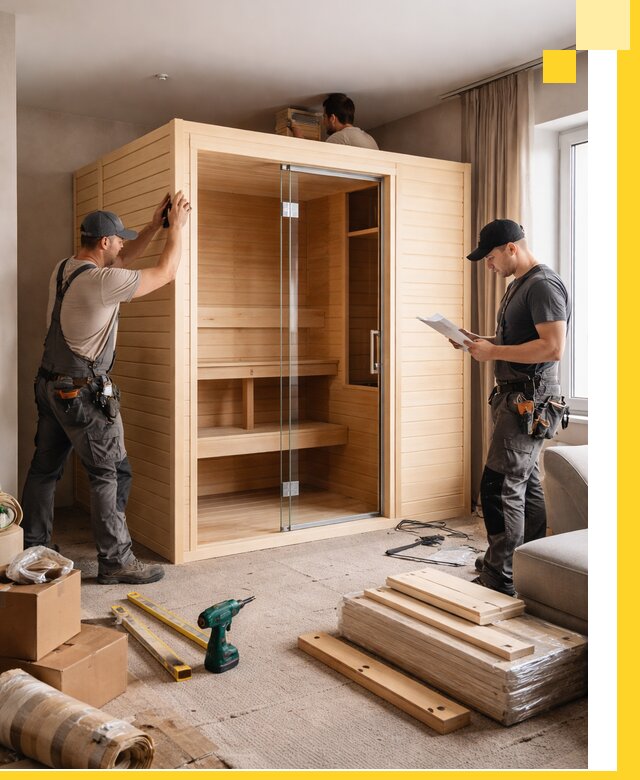 Установка и благоустройство саун в квартире в Колпине