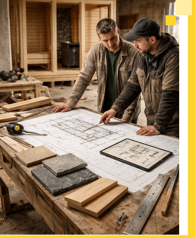 Проекты бань под ключ и планы строительства в Колпине