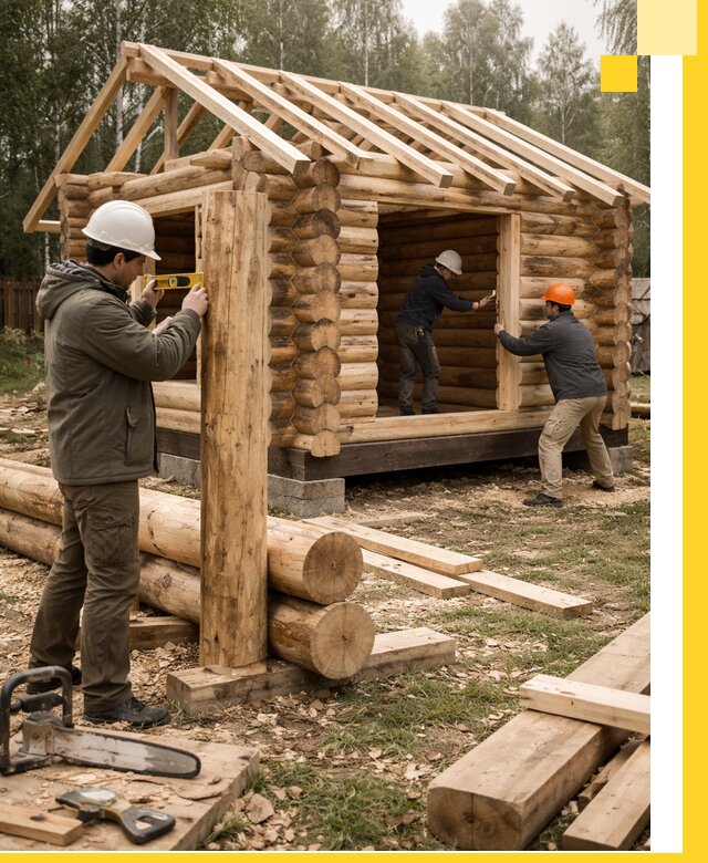 Строительство бань для дачи под ключ в Колпине с доставкой и монтажом