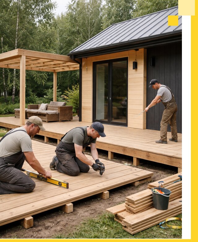 Строительство бань с террасой и бассейном под ключ в Колпине