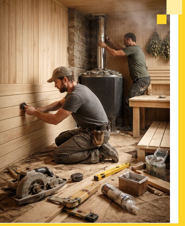 Полное строительство и оснащение парных под ключ в Колпине