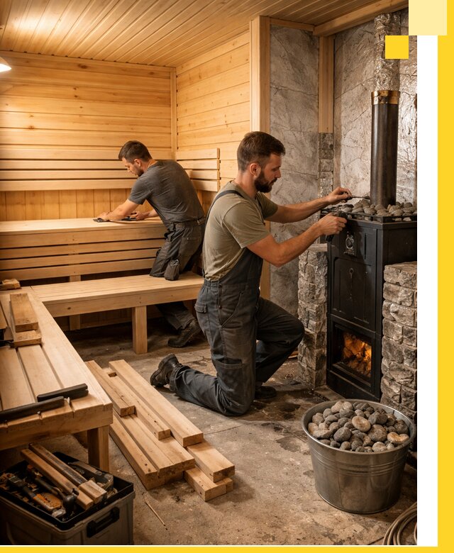 Дизайн и строительство интерьеров бань под ключ в Колпине