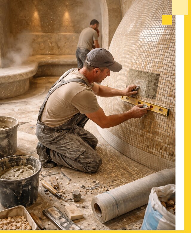 Хамам под ключ в Колпине: проектирование, строительство, отделка