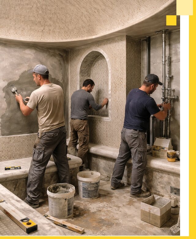 Профессиональный монтаж хамамов под ключ в Колпине с гарантией