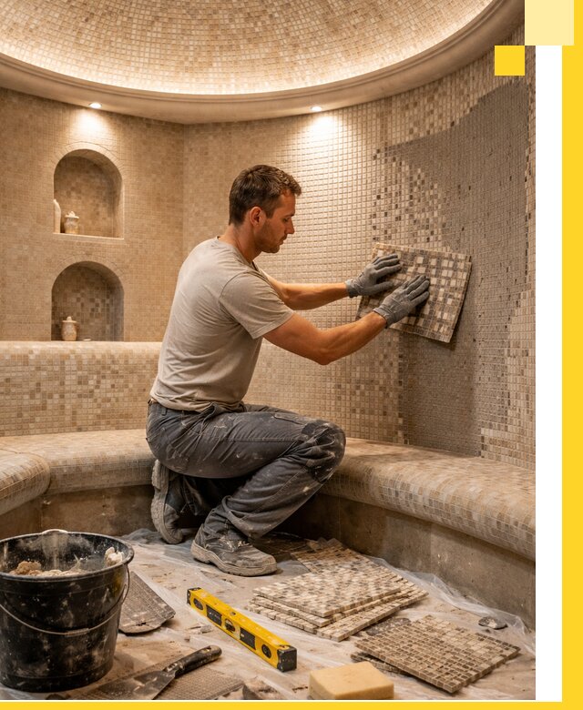 Устройство и монтаж домашнего хамама под ключ в Колпине