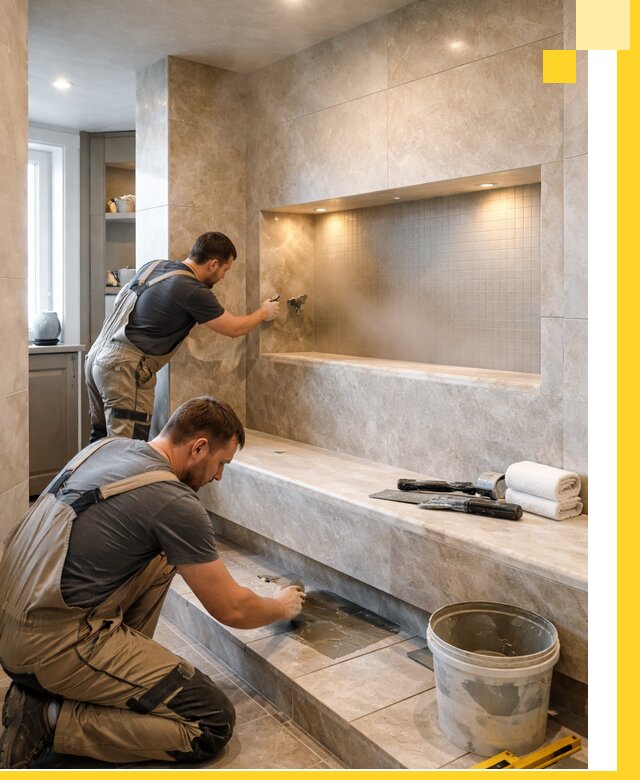 Профессиональное строительство хамама в квартире в Колпине