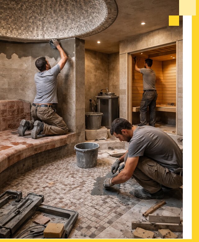 Проект и строительство хамама бани и сауны под ключ в Колпине