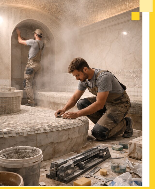 Профессиональный дизайн хамама и SPA под ключ в Колпине