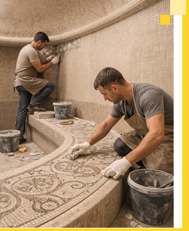 Плитка для хамама в Колпине, укладка, подбор и поставка