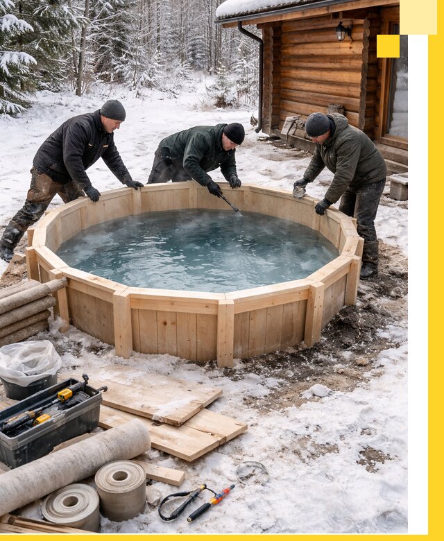 Изготовление и установка ледяных купелей под ключ в Колпине