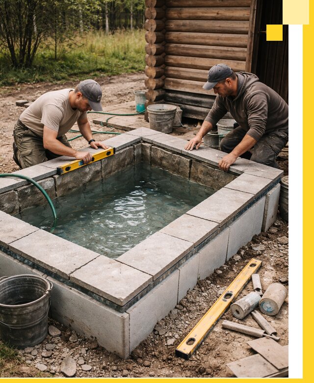 Изготовление и установка холодных купелей под ключ в Колпине